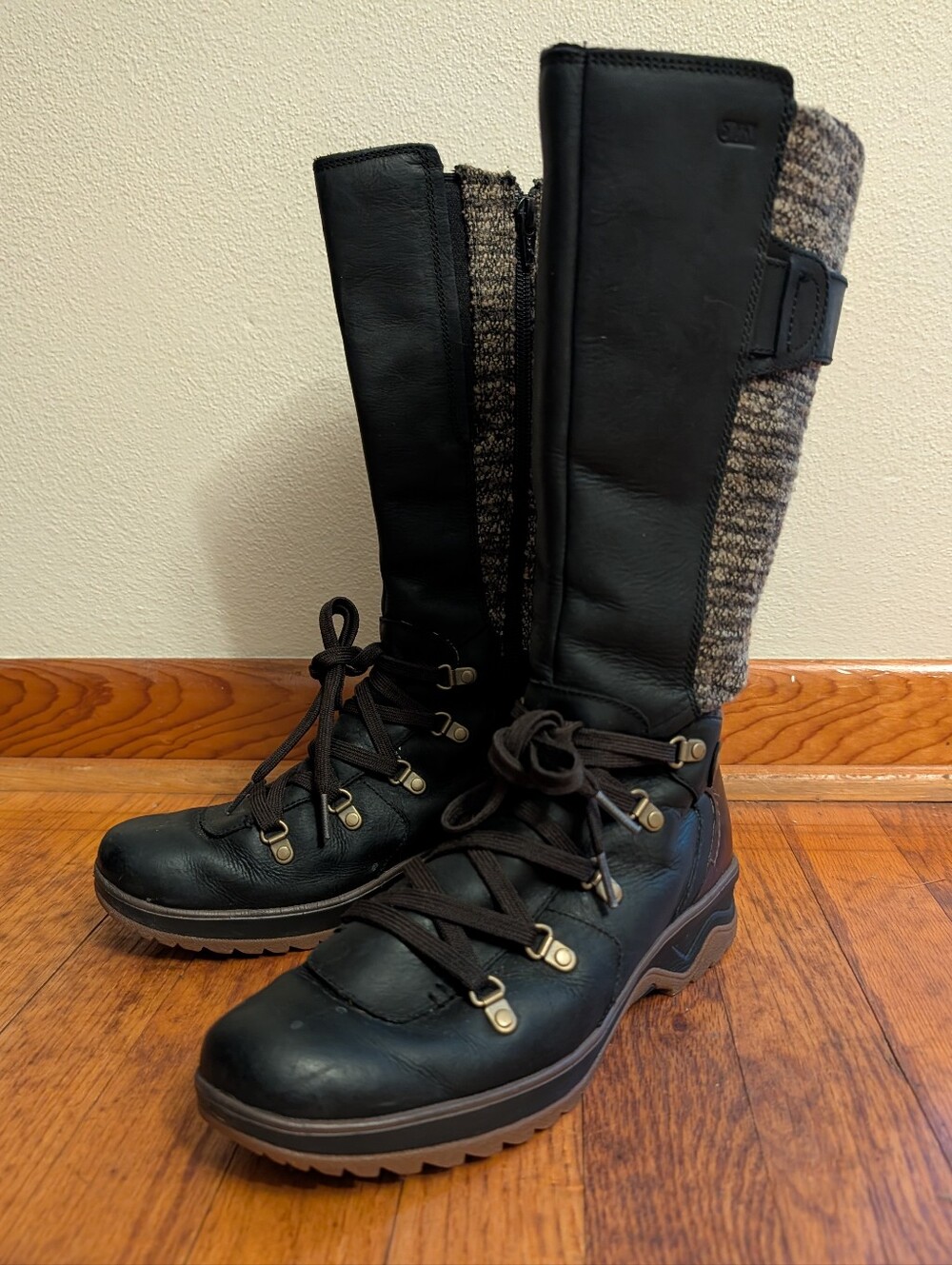 Merrell Black Gray Knit Waterproof Eventyr Combat Winter Boot